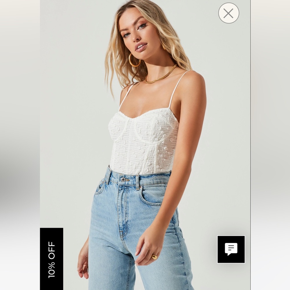 Millbrae Textured Polkadot Bustier Bodysuit